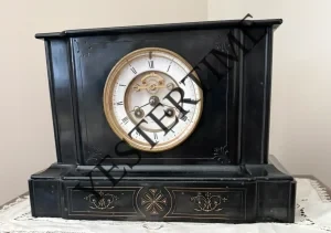 French black marble mantel clock