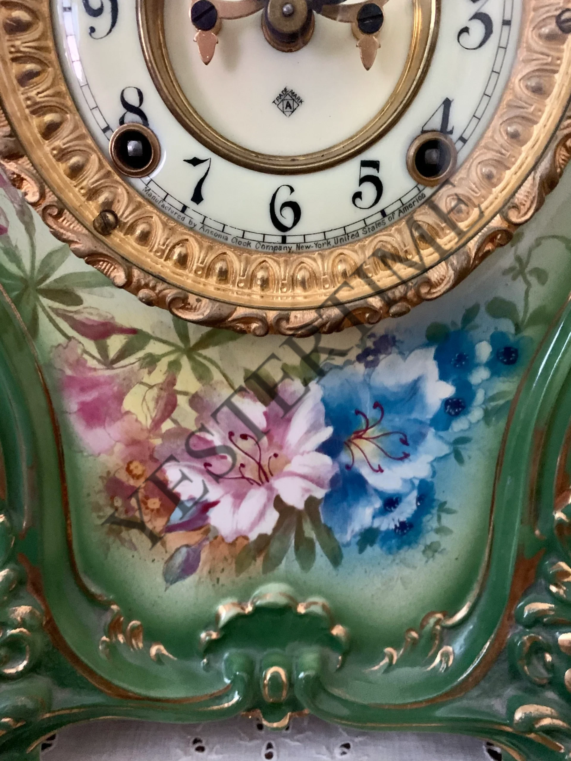Ansonia Clock Company “Royal Bonn” Porcelain-Cased Mantel Clock, “La Mine” Model - Image 6