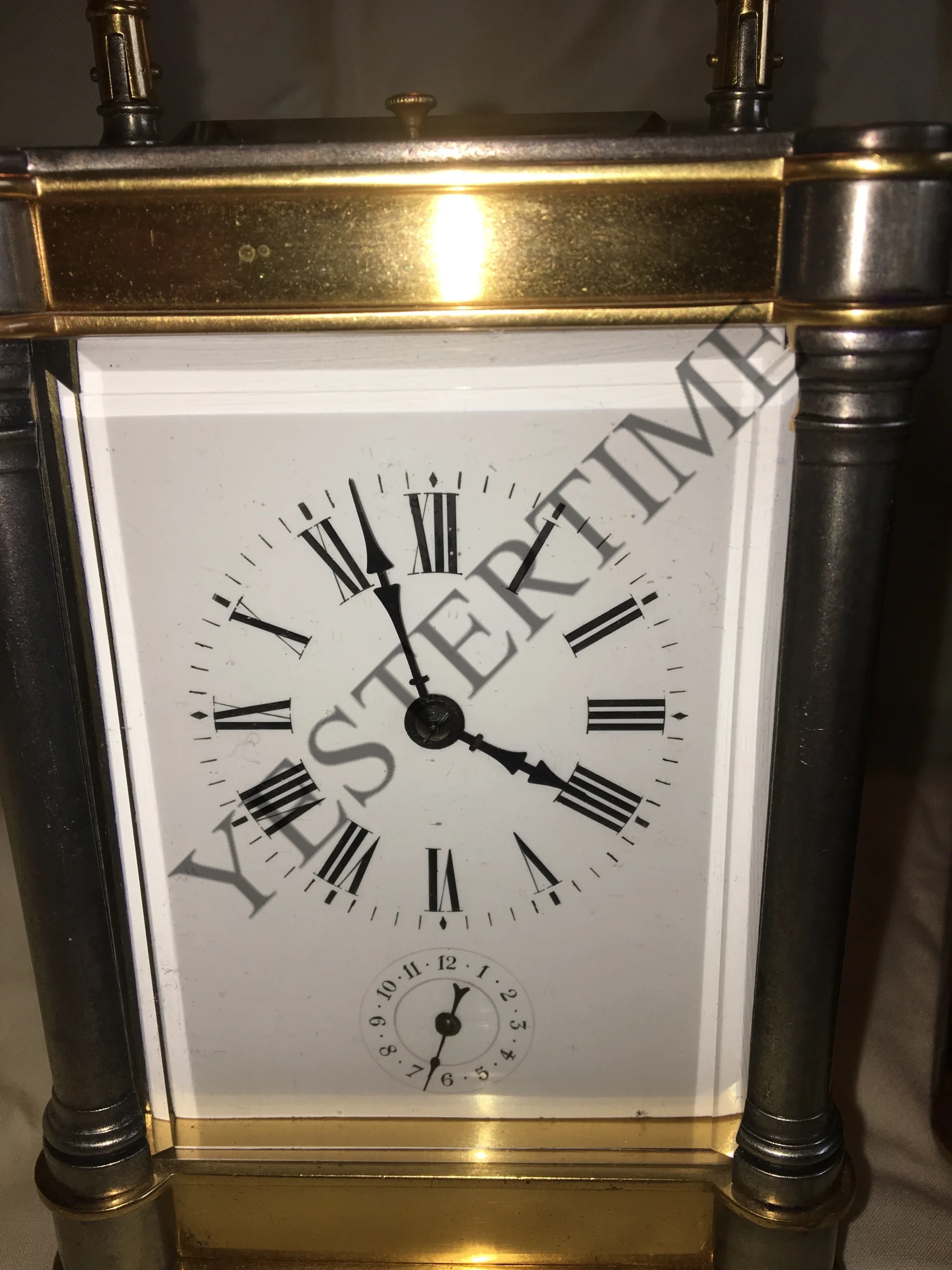 French Repeating Carriage Clock with Original Travel Case and Key (c. 1890) - Image 2